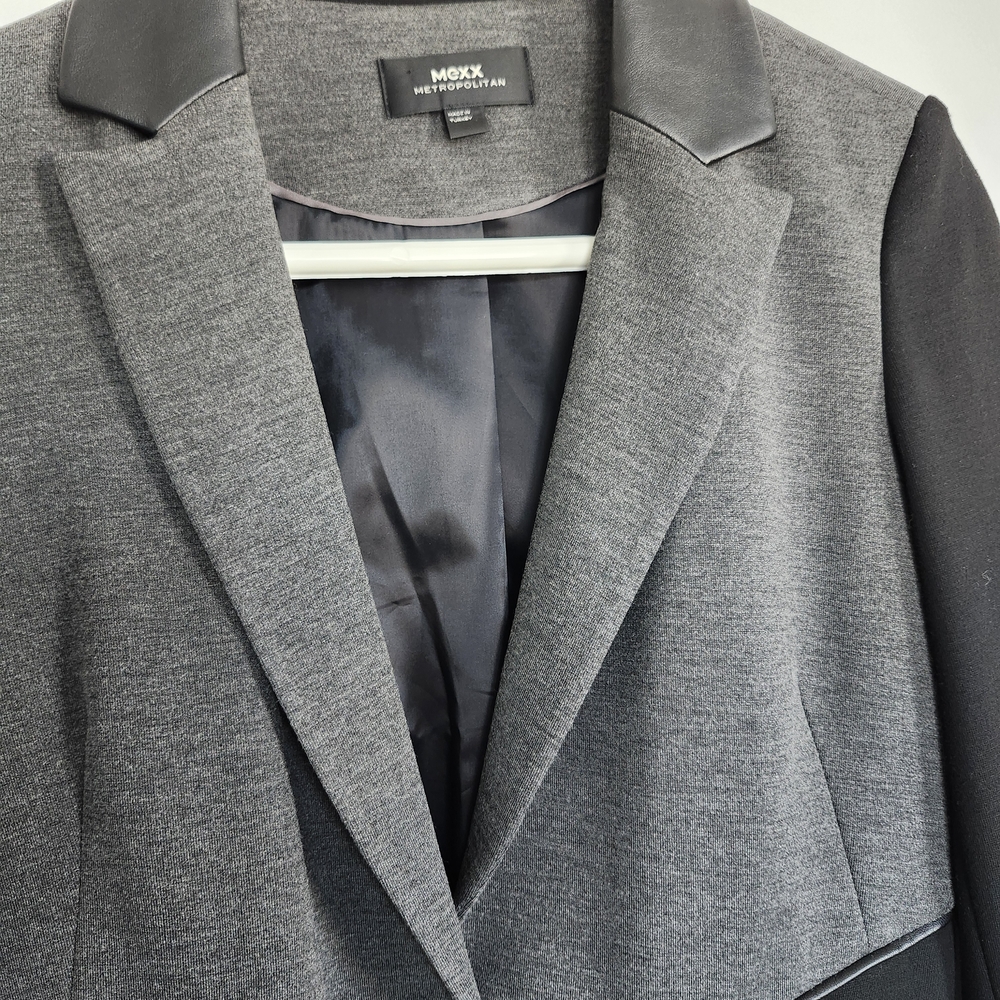 Mexx Blazer Jacket Gray Black Office Business Casual Extra Small